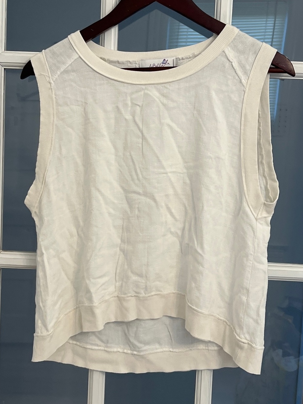 Women's White Crewneck Muscle Tank Size M